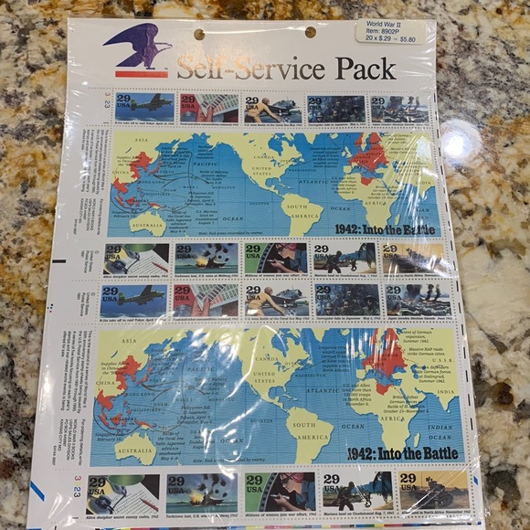 1990 Vintage US stamps Unused: 1941 A World at War - Picture 1 of 5